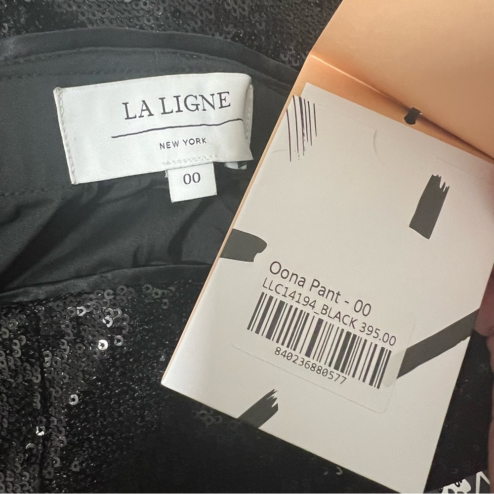 NEW NWT La Ligne Oona Sequined Pant In Black - Picture 10 of 12